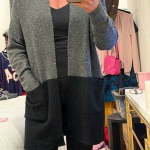 Long Gray and Black Women's Sweater